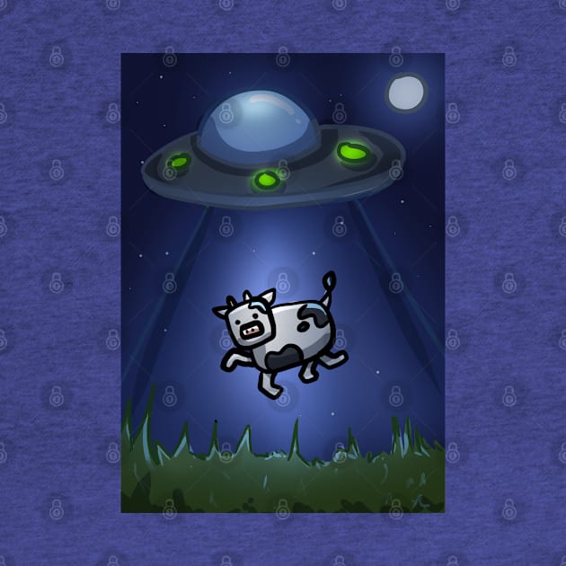 UFO Abducts A Cow by PreeTee 